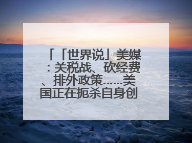 「世界说」美媒：关税战、砍经费、排外政策……美国正在扼杀自身创新能力