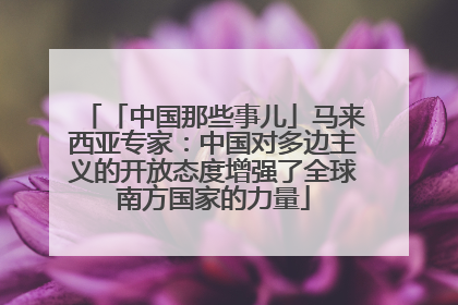 「中国那些事儿」马来西亚专家：中国对多边主义的开放态度增强了全球南方国家的力量