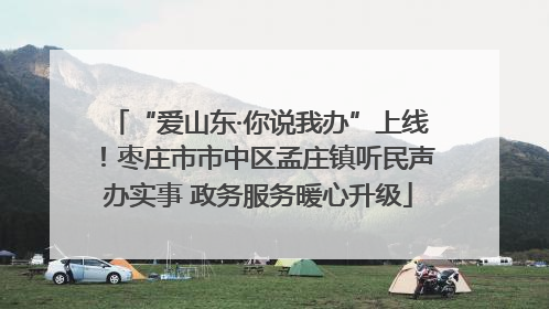 “爱山东·你说我办”上线！枣庄市市中区孟庄镇听民声办实事 政务服务暖心升级