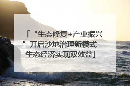 “生态修复+产业振兴”开启沙地治理新模式 生态经济实现双效益