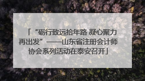 “砺行致远拾年路 凝心聚力再出发”——山东省注册会计师协会系列活动在泰安召开