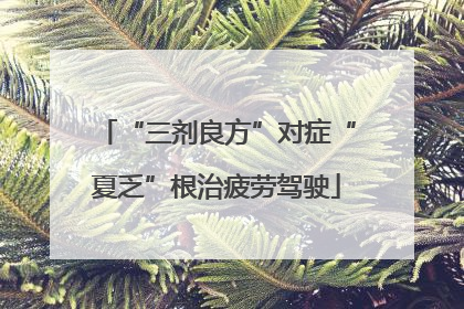 “三剂良方”对症“夏乏”根治疲劳驾驶