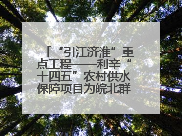 “引江济淮”重点工程——利辛“十四五”农村供水保障项目为皖北群众送来优质“引调水”