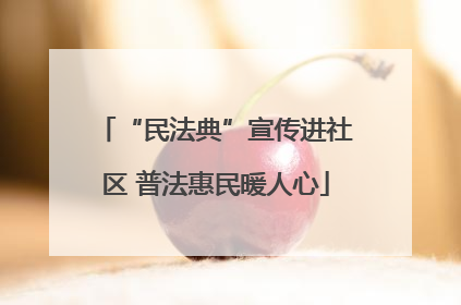 “民法典”宣传进社区 普法惠民暖人心