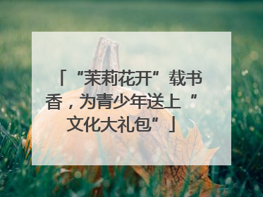“茉莉花开”载书香，为青少年送上“文化大礼包”