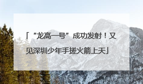 “龙高一号”成功发射！又见深圳少年手搓火箭上天