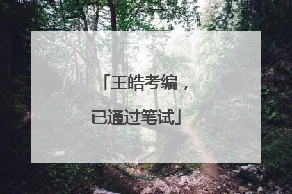 王皓考编，已通过笔试
