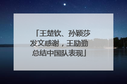 王楚钦、孙颖莎发文感谢，王励勤总结中国队表现