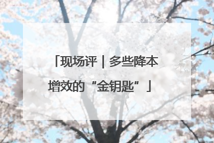 现场评｜多些降本增效的“金钥匙”