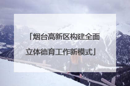 烟台高新区构建全面立体德育工作新模式