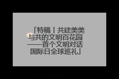 特稿丨共建美美与共的文明百花园——首个文明对话国际日全球巡礼