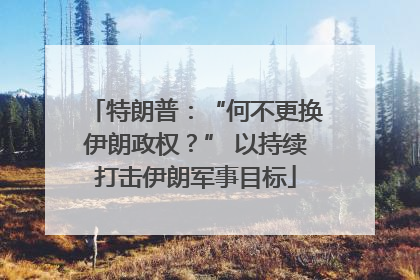 特朗普：“何不更换伊朗政权？” 以持续打击伊朗军事目标