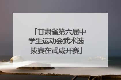 甘肃省第六届中学生运动会武术选拔赛在武威开赛