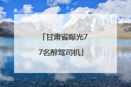甘肃省曝光77名醉驾司机