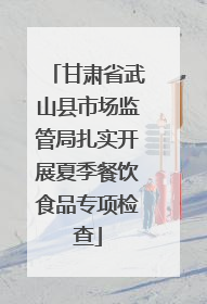 甘肃省武山县市场监管局扎实开展夏季餐饮食品专项检查