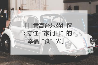 甘肃高台东苑社区：守住“家门口”的幸福“食”光