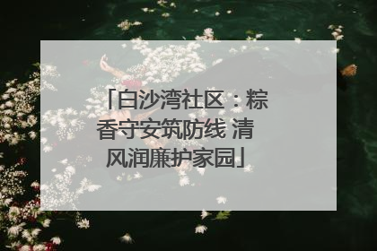 白沙湾社区：粽香守安筑防线 清风润廉护家园