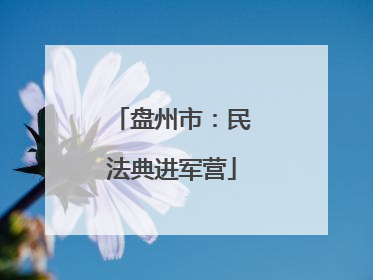 盘州市：民法典进军营