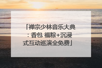 禅宗少林音乐大典：香包 福粽+沉浸式互动巡演全免费