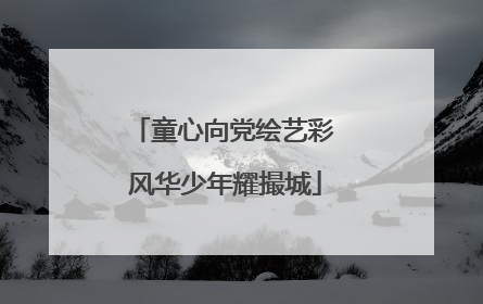 童心向党绘艺彩 风华少年耀撮城
