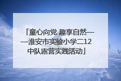 童心向党 趣享自然——淮安市实验小学二12中队露营实践活动