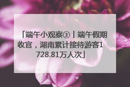 端午小观察③丨端午假期收官，湖南累计接待游客1728.81万人次
