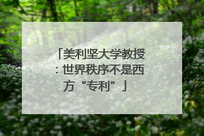美利坚大学教授：世界秩序不是西方“专利”