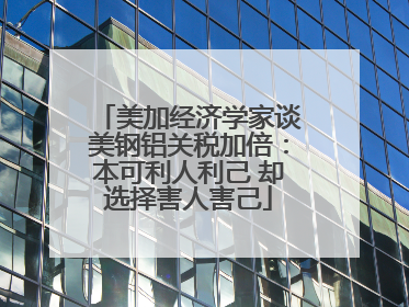 美加经济学家谈美钢铝关税加倍：本可利人利己 却选择害人害己