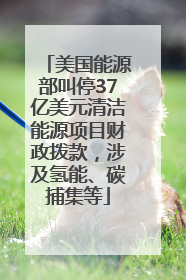 美国能源部叫停37亿美元清洁能源项目财政拨款，涉及氢能、碳捕集等