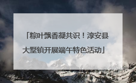 粽叶飘香凝共识！淳安县大墅镇开展端午特色活动