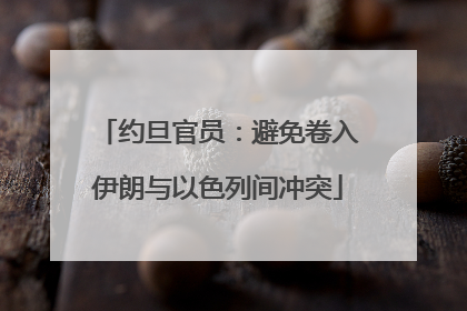 约旦官员：避免卷入伊朗与以色列间冲突