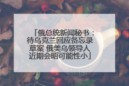俄总统新闻秘书：待乌克兰回应备忘录草案 俄美乌领导人近期会晤可能性小