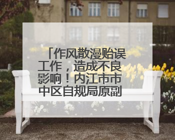 作风散漫贻误工作，造成不良影响！内江市市中区自规局原副局长陈军被“双开”