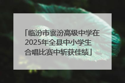 临汾市襄汾高级中学在2025年全县中小学生合唱比赛中斩获佳绩
