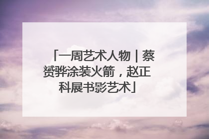 一周艺术人物｜蔡赟骅涂装火箭，赵正科展书影艺术