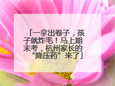 一拿出卷子，孩子就炸毛！马上期末考，杭州家长的“降压药”来了