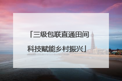 三级包联直通田间 科技赋能乡村振兴