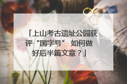 上山考古遗址公园获评“国字号” 如何做好后半篇文章？