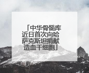 中华骨髓库近日首次向哈萨克斯坦捐献造血干细胞