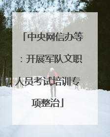 中央网信办等：开展军队文职人员考试培训专项整治