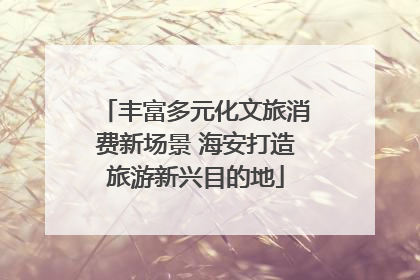 丰富多元化文旅消费新场景 海安打造旅游新兴目的地