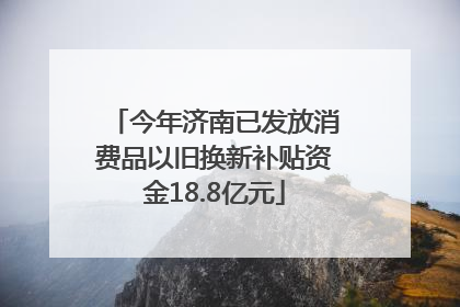 今年济南已发放消费品以旧换新补贴资金18.8亿元