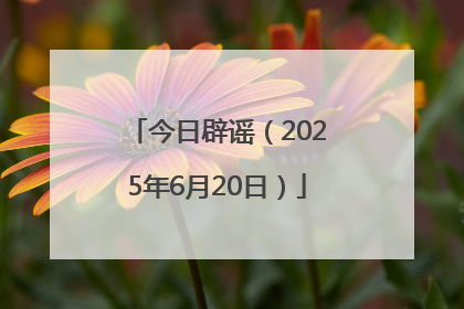 今日辟谣（2025年6月20日）