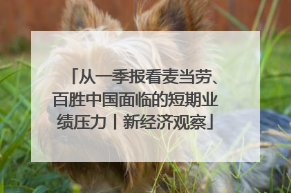 从一季报看麦当劳、百胜中国面临的短期业绩压力丨新经济观察