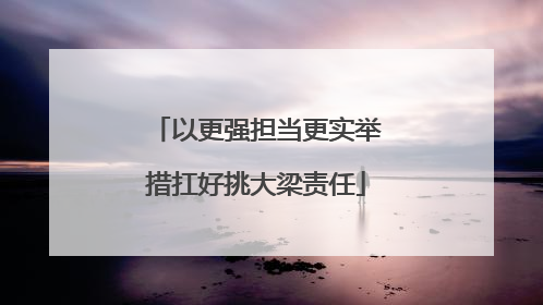以更强担当更实举措扛好挑大梁责任