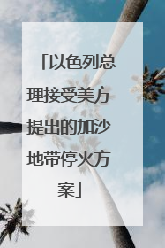 以色列总理接受美方提出的加沙地带停火方案