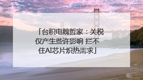 台积电魏哲家：关税仅产生些许影响 拦不住AI芯片炽热需求