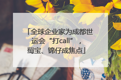 全球企业家为成都世运会“打call”，蜀宝、锦仔成焦点