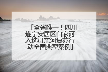 全省唯一！四川遂宁安居区白家河入选母亲河复苏行动全国典型案例