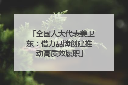 全国人大代表姜卫东：借力品牌创建推动高质效履职